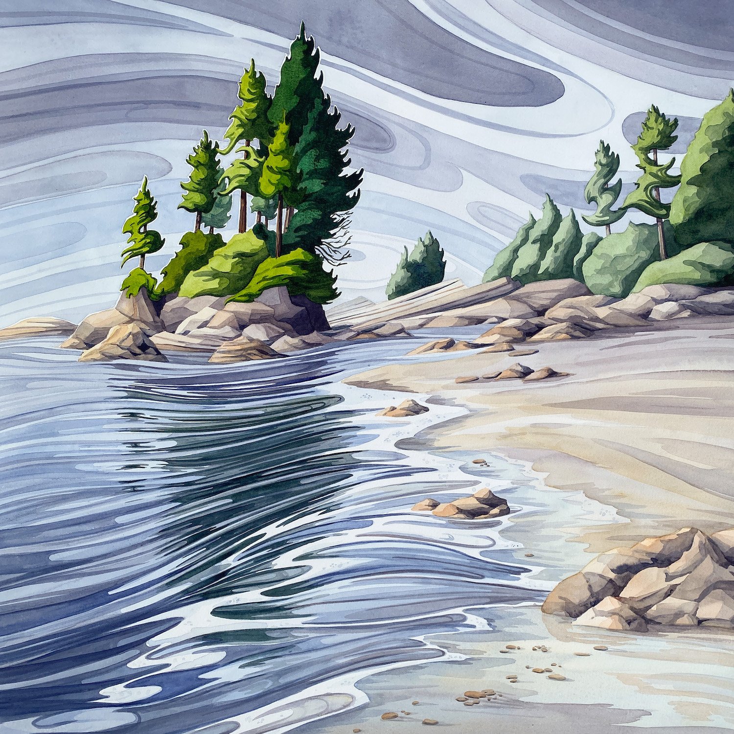 In A West Coast Mood 20" x 20"